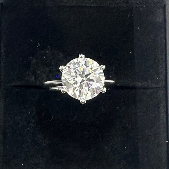 Moissanite Diamond Engagement Ring 5 Ct Wedding 6 Prong GRA Certified 18K Size 6 - Picture 9 of 12